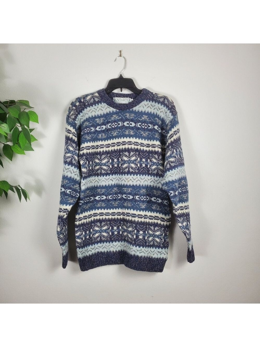 Vintage ANTARTEX Country Mens Wool Silk Crewneck Sweater SMALL